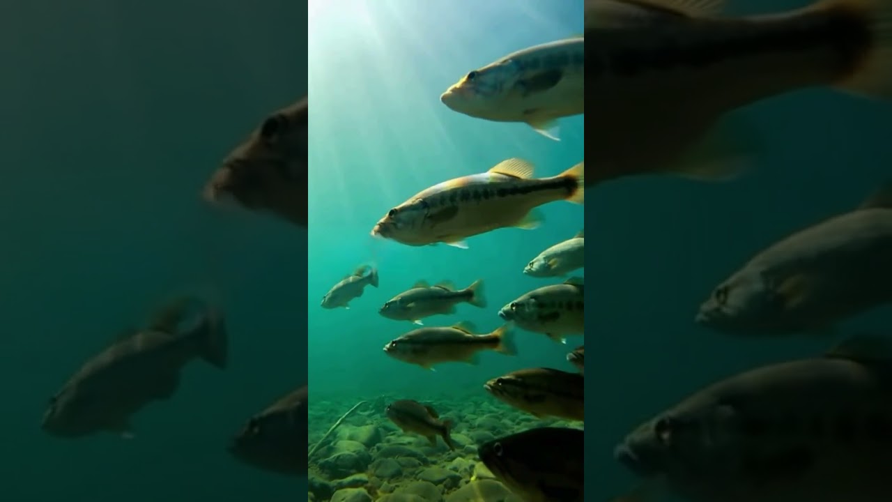 この群れの中にルアーぶち込みたい。#釣り #バス釣り #bassfishing #fishing #ai #ブラックバス#河口湖#釣りガール